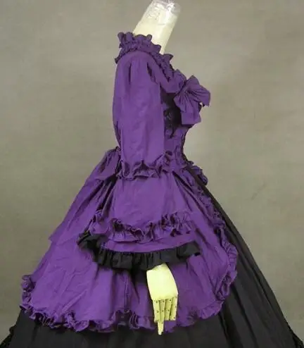 2016 хлопковое платье с длинным рукавом в стиле ретро | Тематическая одежда и