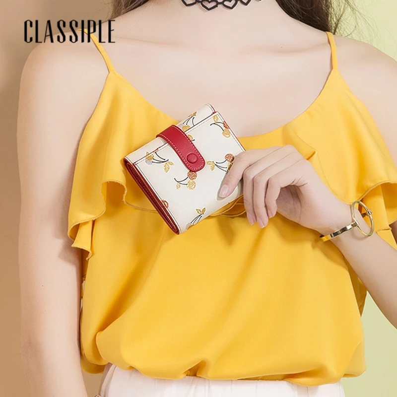 Модные короткие Для женщин кошелек женский с принтом вишня летняя сумочка деньги