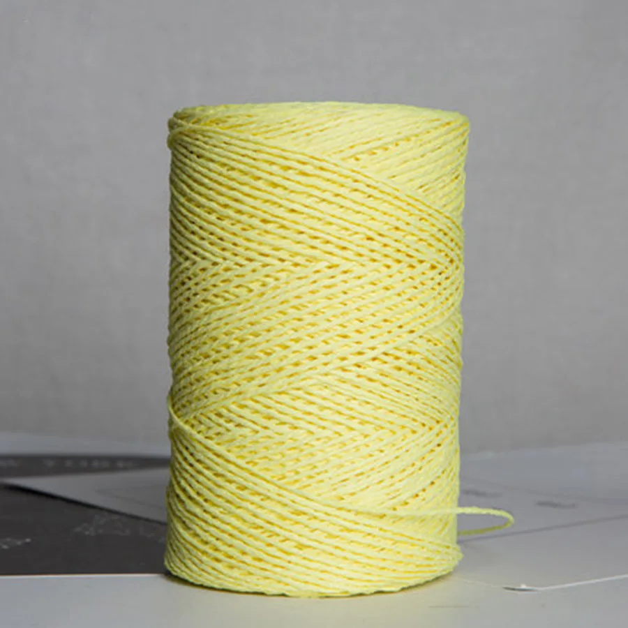 bright yellow Горячая 500 г/лот соломенная пряжа из рафии летняя шляпа пряжа крючком пряжа для шляп ручной работы корзины ручной работы - Цвет: bright yellow