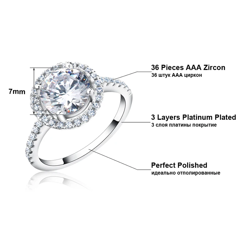 ORSA JEWELS Новое поступление Роскошные 1.4ct CZ Кристалл обручальные кольца для женщин микро проложили 36 шт австрийский Циркон OR105