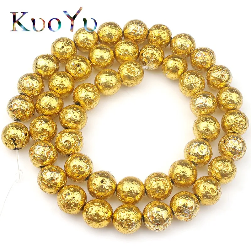 Оптовая продажа золотой лавовый камень для самостоятельного изготовления