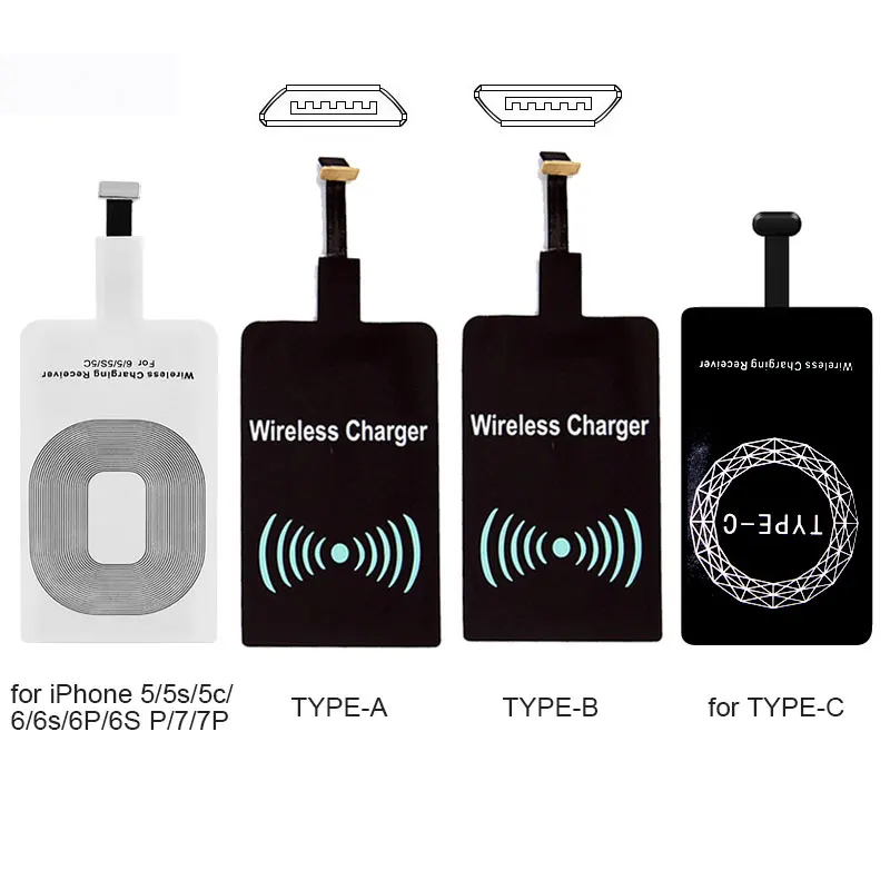 Беспроводное зарядное устройство QI для iPhone 5 SE адаптер зарядки Xiaomi Pocophone F1 Samsung Type-C
