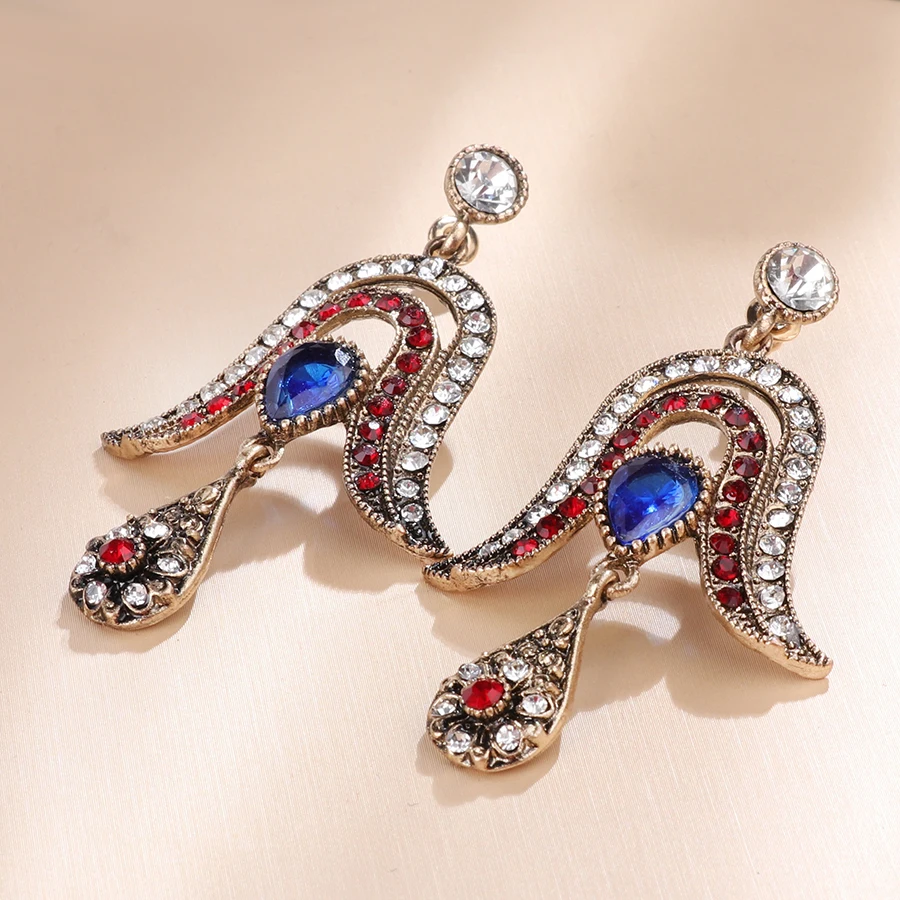 Уникальные турецкие украшения Kinel античные золотые серьги подвески для женщин