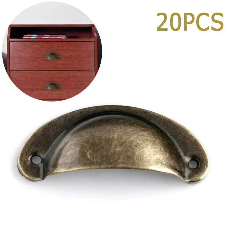 20PCS Retro Metal Kitchen Drawer Cabinet Door Handle Furniture Knobs Hardware Cupboard Shell Pull Handles SKD88 | Обустройство дома
