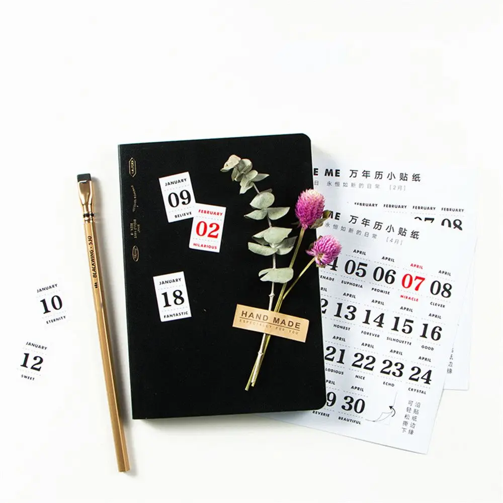 12 листов календарные наклейки самоклеющиеся напоминания о повестках дня Kawaii DIY