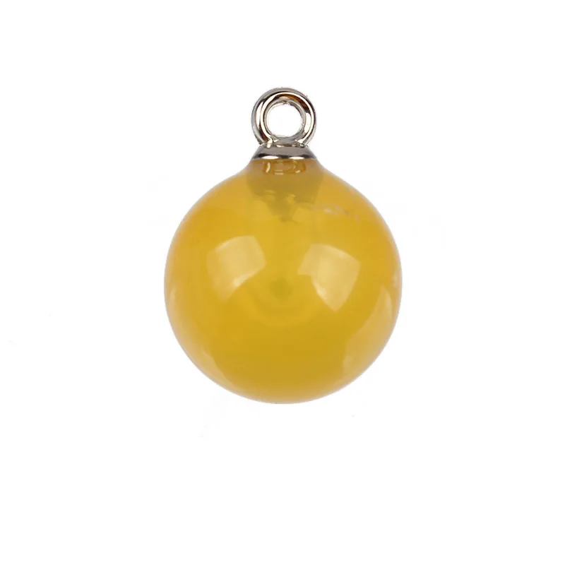 1 yellow jelly Новинка 16 мм Желе разноцветные акриловые бусины полировка с петлей для подвешивания бусины 10 шт для DIY украшения Аксессуары - Цвет: 1 yellow jelly