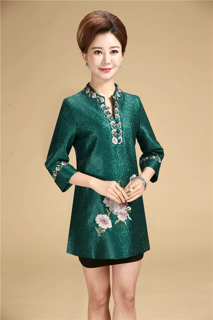 Новая мода осень cheongsam стиль Тан костюм топ Китайская традиционная Женская одежда Топ винтажное платье размера плюс кофточка Ципао