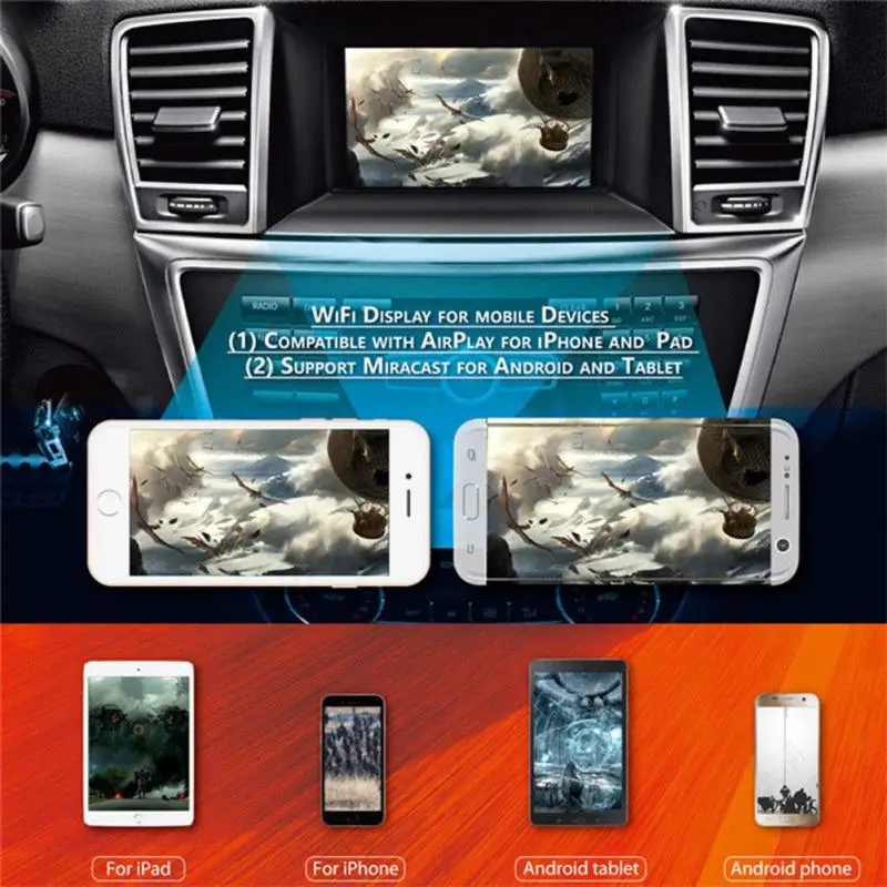 Профессиональный зеркальный адаптер для автомобильного Wi Fi дисплея MiraScreen DLNA Airplay
