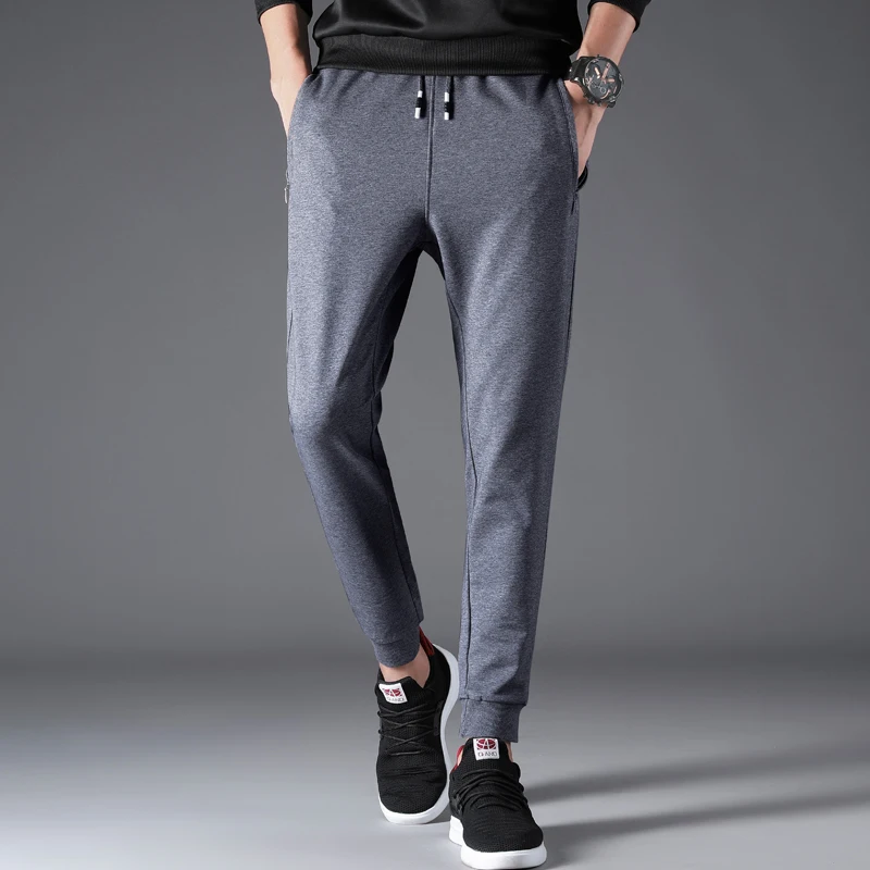 Брюки мужские облегающие повседневные штаны для фитнеса и тренировок хлопок