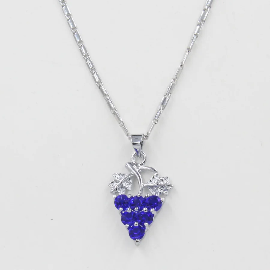 Free Shipping Blue grape Necklace Austrian Crystal Zircon Fashion necklaces pendants Hotselling Alloy For Women | Украшения и
