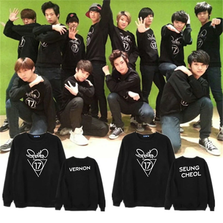 Seventeen k поп 17 июня Толстовка бренда jeonghan мерсеризованная хлопковая одежда exo pop