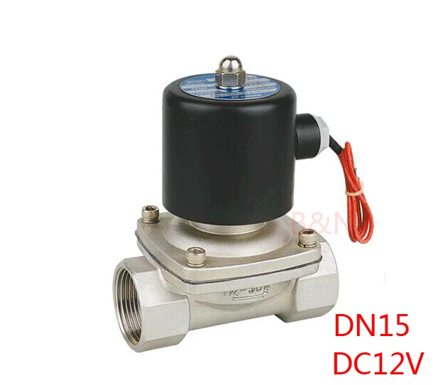 2W160-15B 1/2 '⟜ 12V нержавеющая сталь 304 Электрический Соленоидный клапан DN15 ss304