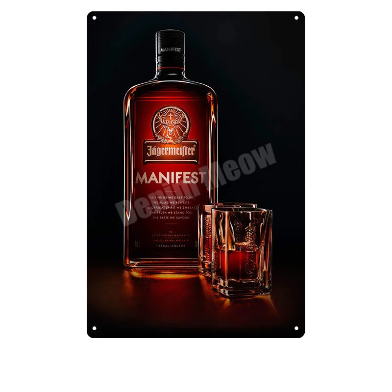 P Jagermeister потертый шик, металлический плакат, украшение для паба, бара, голова оленя, настенная наклейка, ликер, металлическая настенная художественная жестяная вывеска, домашний декор, MN107 - Цвет: P