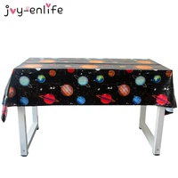 1pcs outer space birthday 110x180cm disposable tablecloth birthday party decorations kids planets party science fiction theme