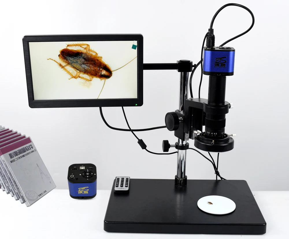 1080P Industrial Microscope Camera HDMI USB Outputs with 200X C-mount Lens and 52 LED Light Microscopes | Инструменты