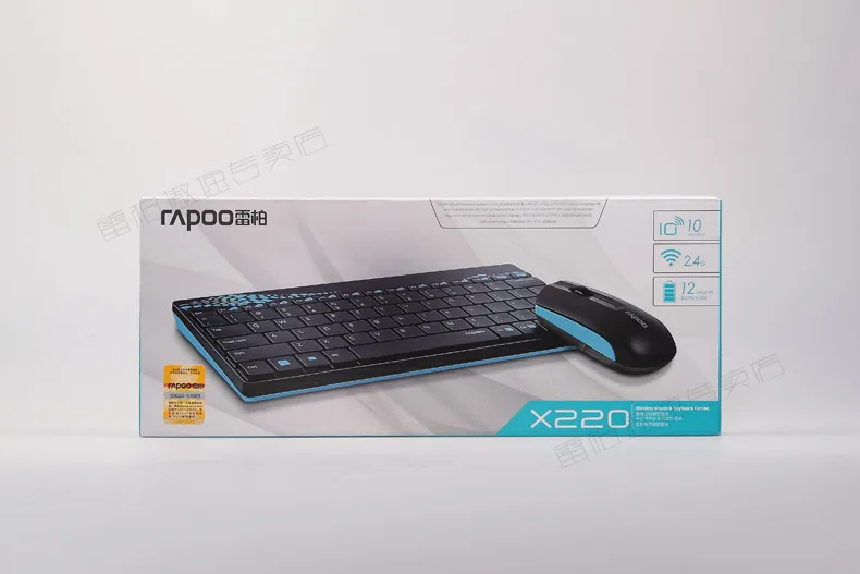 Водонепроницаемый Rapoo X220 2,4G Мультимедиа мини беспроводная клавиатура и мышь комбо для ПК Mac ноутбуки настольные компьютеры геймер