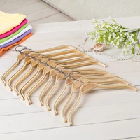 1pc smooth solid wood hanger non slip no trace hanger for adult children wardrobe storage