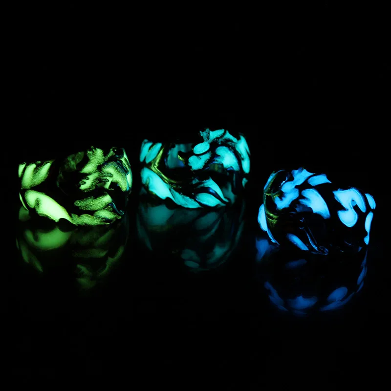 2018 Mens Ring Luminous Dragon Rings for Men Women Glow In The Dark Male Jewelry 4 colors | Украшения и аксессуары