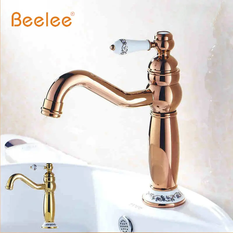 BL9842G розовое золото Медь смеситель Pots холодной и горячей воды Outlet поворотный