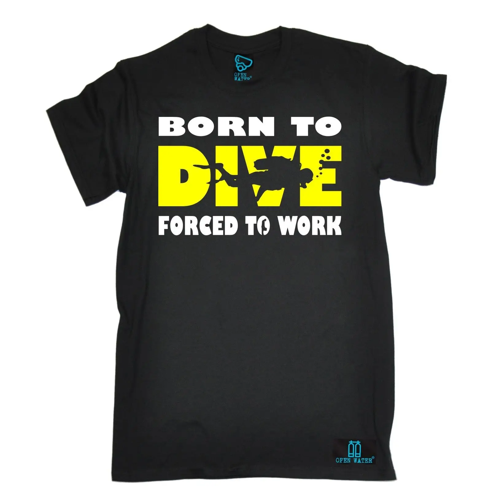 Футболка с надписью Born To Dive forced work Подводное плавание аквалангом забавный