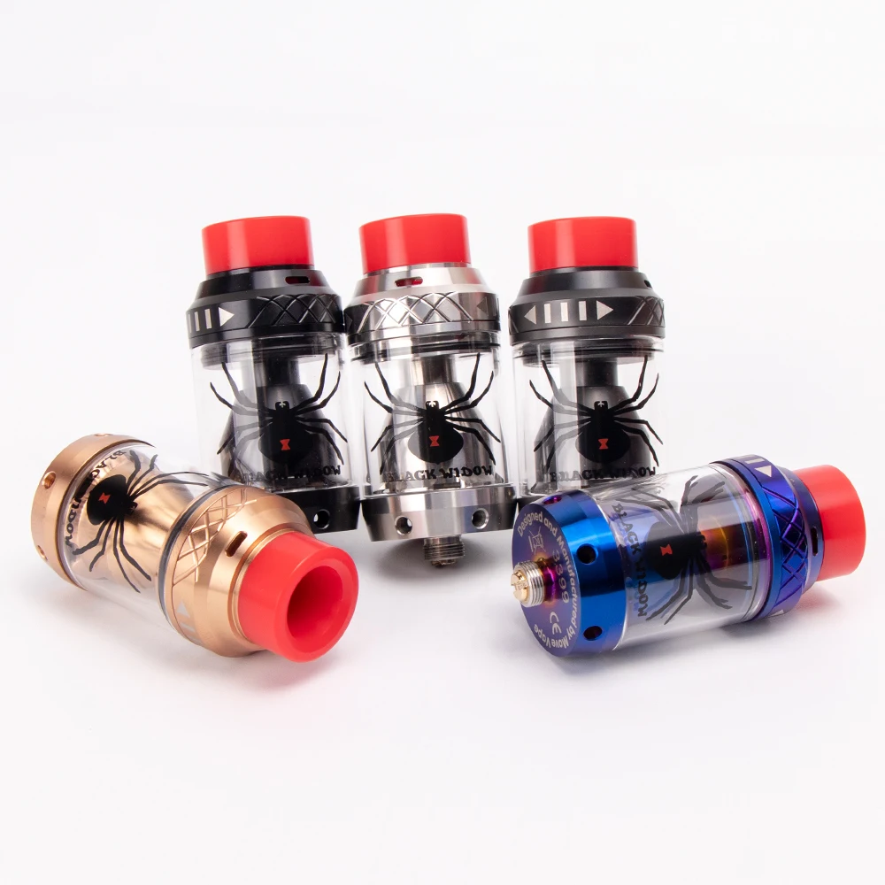 

Original Black Widow RTA Atomizer 3.8ml Capacity 25.5mm Diameter with New Design Top Airflow Control for Vape Mod Box