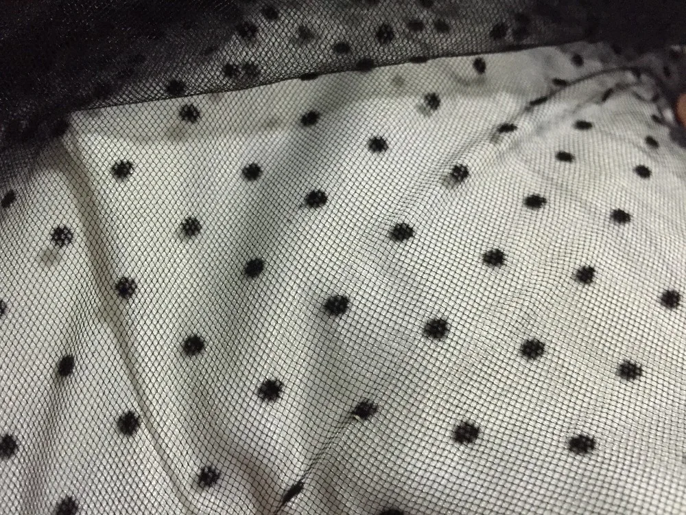 Черная юбка пачка в горошек тонкая мягкая сетка из тюля для свадебного платья 170