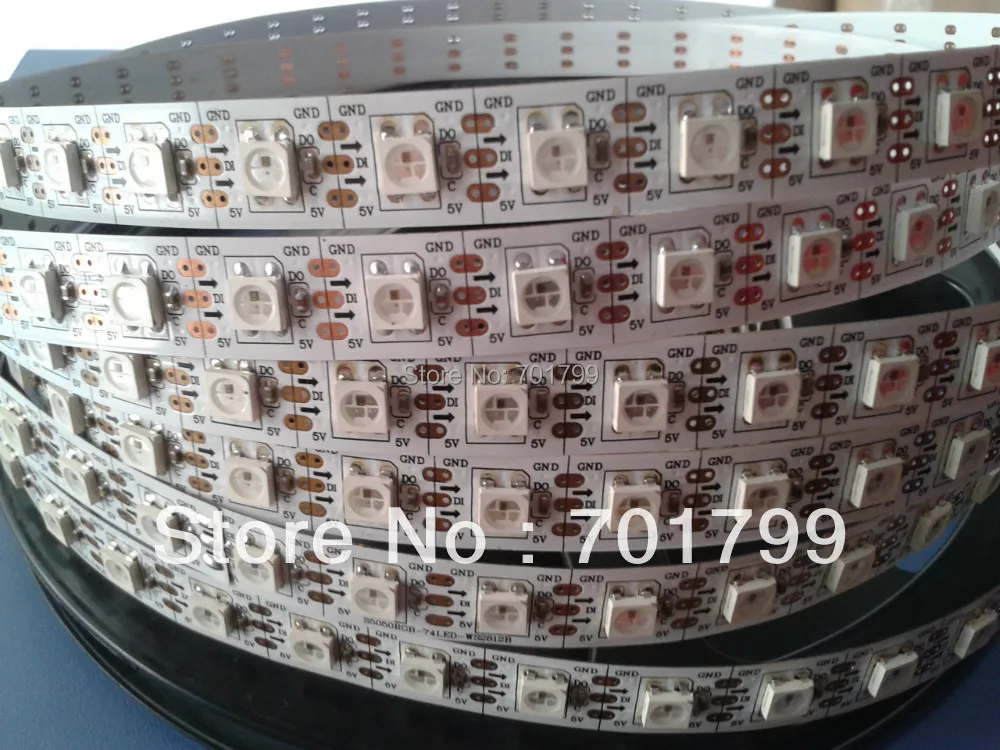 5 м DC5V WS2812B светодиодная Пиксельная полоса не водонепроницаемая 74 шт. WS2812B/m с