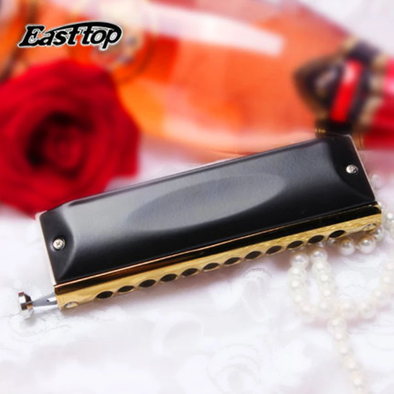 Латунный гребень Easttop латунный с 12 отверстиями 48 тонов губная гармошка Armonica mot Ogans