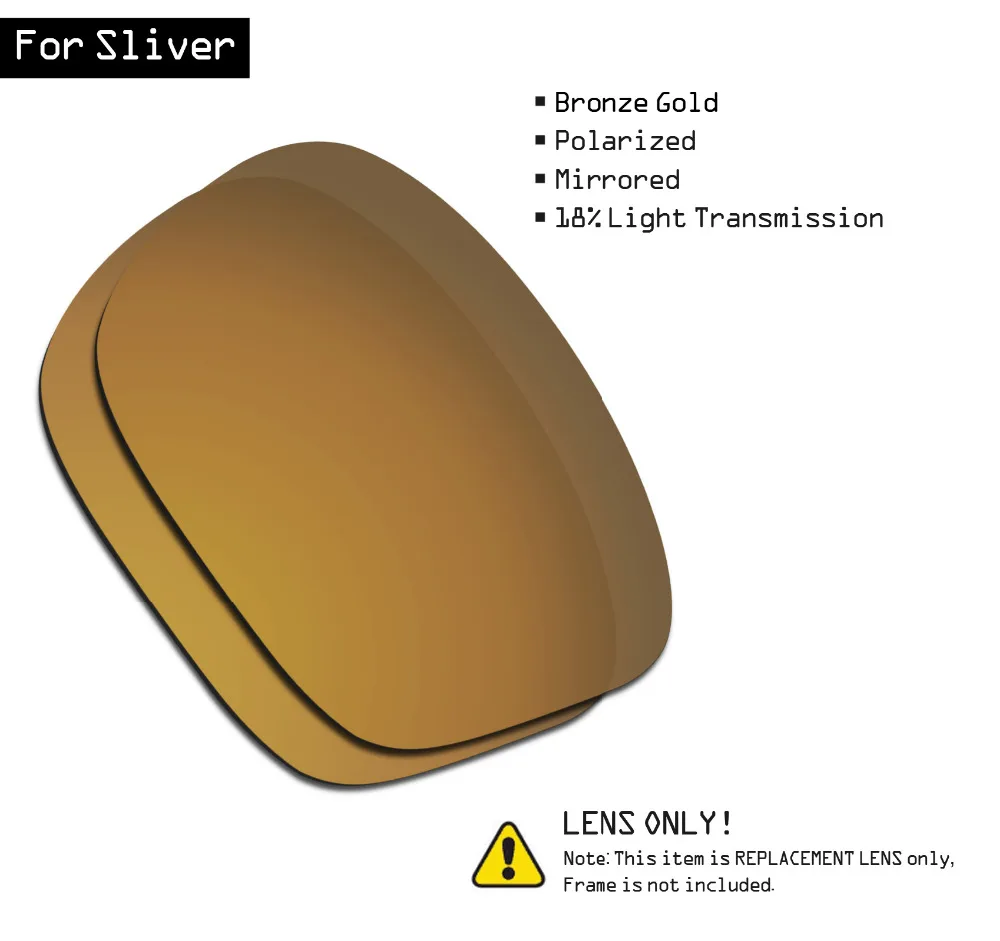 

SmartVLT Polarized Sunglasses Replacement Lenses for Oakley Sliver - Bronze Gold