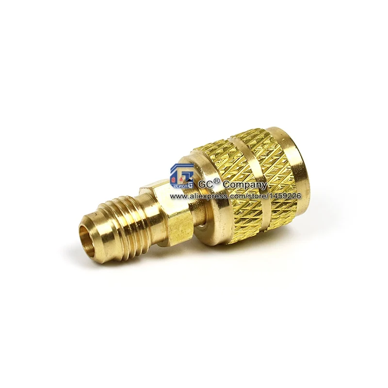 

5/16" Female to 1/4" Male R410a R22 Refrigerant Gas Charging Hose Vacuum Pump Adapter Conversion Valve