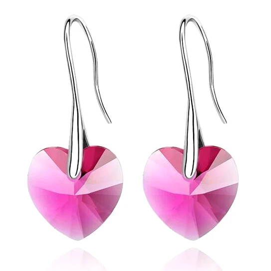 Модные серьги с кристаллами Swarovski кулон в виде сердца для женщин подарок на день