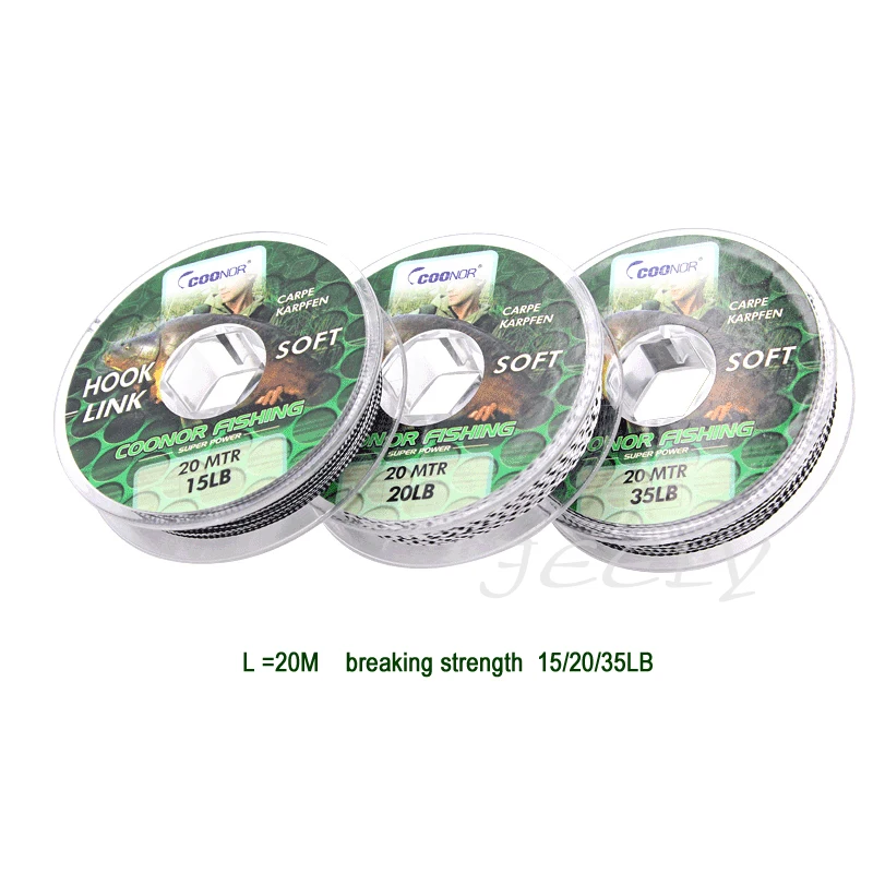 Jeely камуфляж крупный Карп Рыбалка тонущий Плетеный Hooklink Line 15/20/35LBx20M