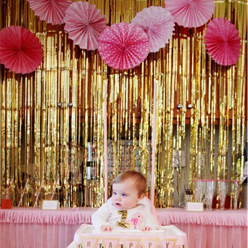 Красочные Пластик дождь занавес одежда для свадьбы дня рождения украшения Diy