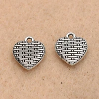 10pcs tibetan silver plated heart love charm pendants jewelry making bracelet diy accessories findings 12x11mm