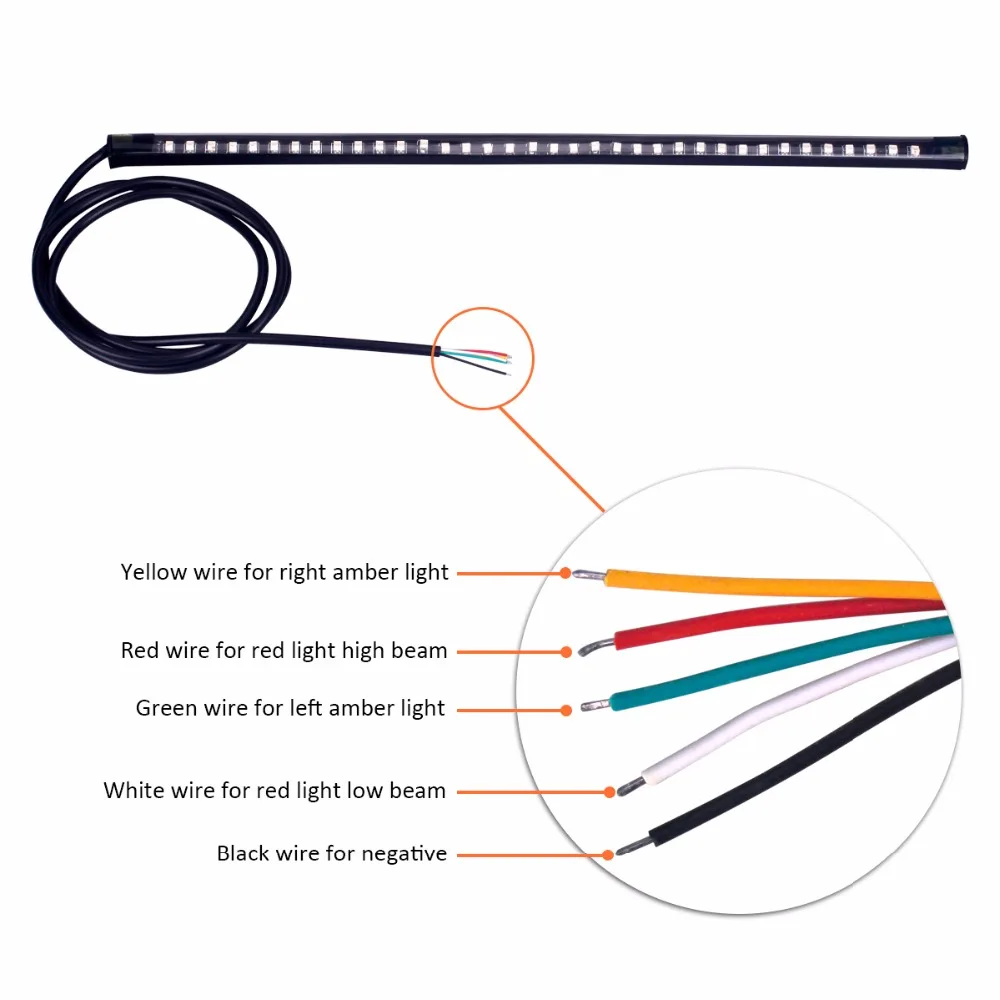 1 шт. Универсальный гибкий мотоцикл свет 36 LED SMD полосы Мотоцикл автомобилей Хвост