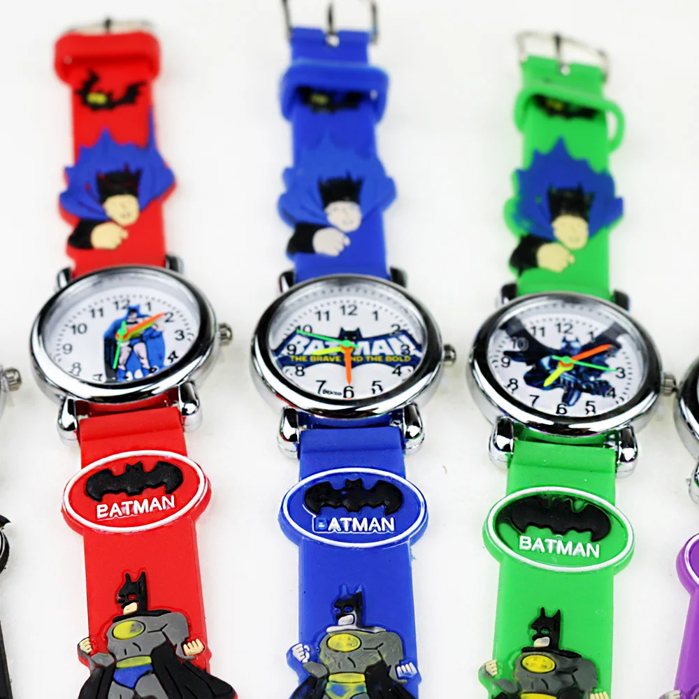 Детские часы с 3D резиновым ремешком и мультипликационным Бэтменом для детей