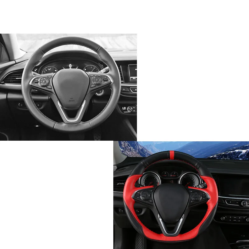 Lsrtw2017 коровья кожа рулевого колеса автомобиля крышки планки для Buick Regal Opel Insignia