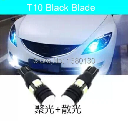 2 X T10 LED W5W Автомобильная светодиодная лампа 12V лампочки с объективом проектора для