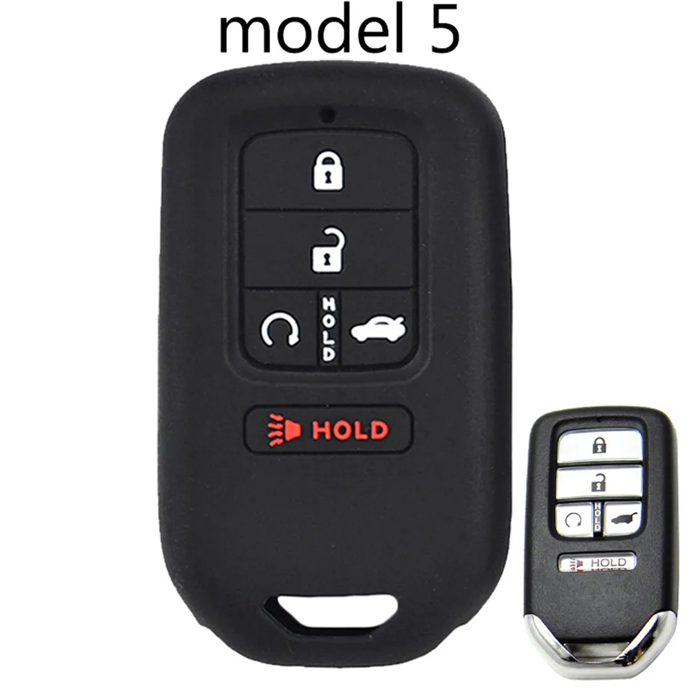 model 5 Силиконовый чехол-брелок для дистанционного ключа для Honda Civic Accord CR-V Pilot Fit Odyssey Jazz CRZ HR-V Vezel Ridgeline City - Название цвета: model 5