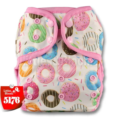[Littles&Bloomz] детские подгузники одного размера, многоразовые тканевые цветные подгузники, водонепроницаемая упаковка для использования с плоскими или встроенными подгузниками - Цвет: 5176