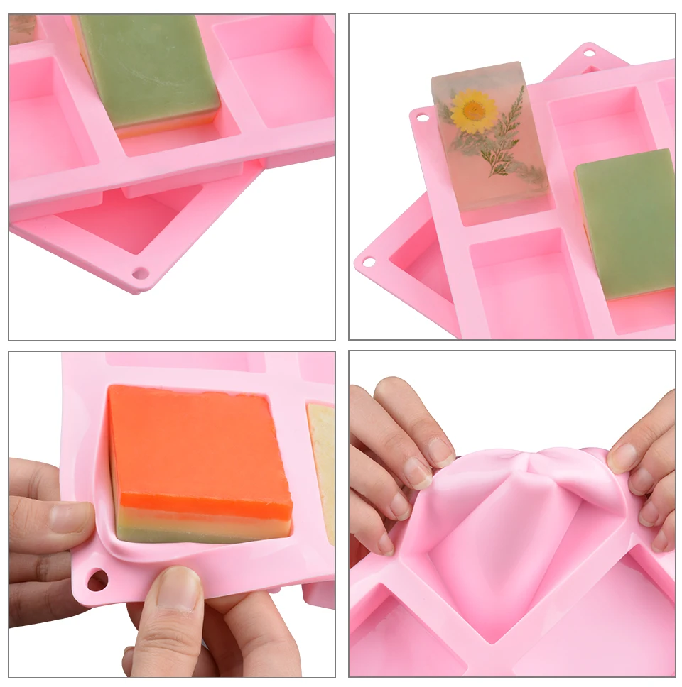 SJ 3d ремесло DIY мыло формы для мыла изготовление 6 полости прямоугольной формы силиконовые формы помадка форма для изделий ручной работы