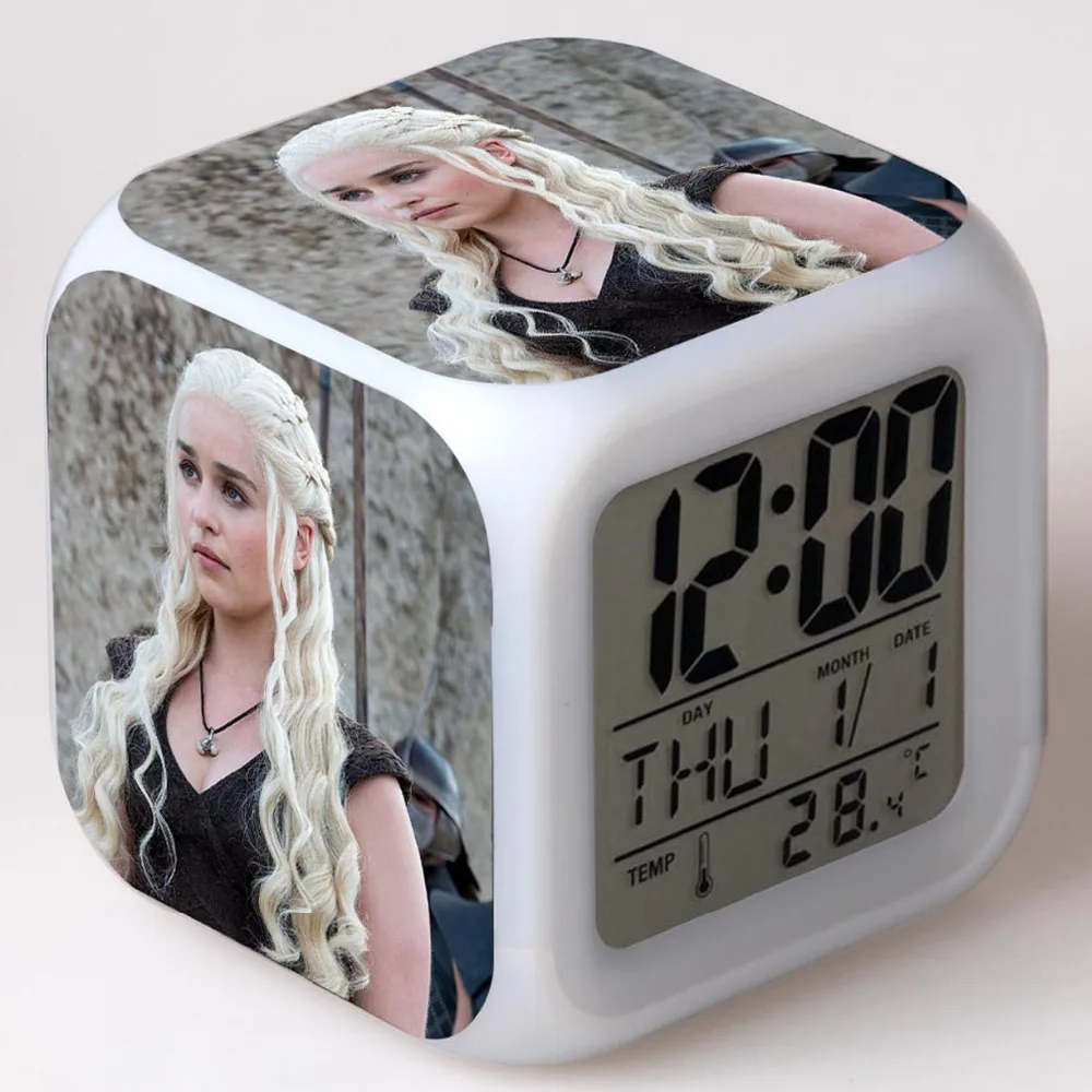 Новинка 2017 HBO Movie Gamen of Thrones 7 будильников светодиодная лампа видов цветов аниме