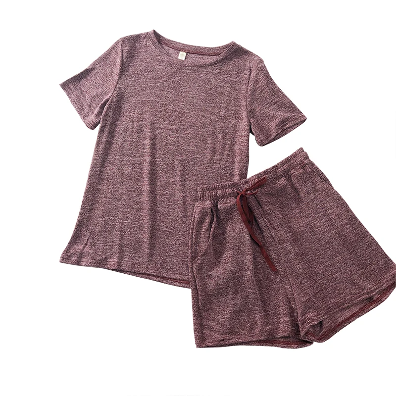 Женский костюм из двух предметов новинка 2019 Свободная трикотажная футболка +