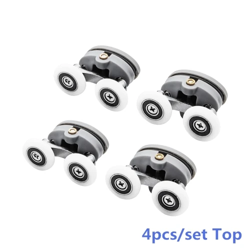 4pcs top Vagsure до 4 никель-металл-8 шт./компл. 23 мм 25 мм верхней и нижней оборудования Ovel двойная раздвижная душевая Стекло ролики двери бегун колеса шкивы - Цвет: 4pcs top