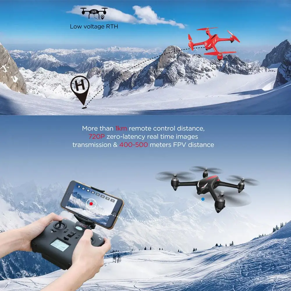 MJX B2W Bugs квадрокоптер мини Drone с Камера 1080 P HD 5GPS WI FI RC quadrupter бесщеточный