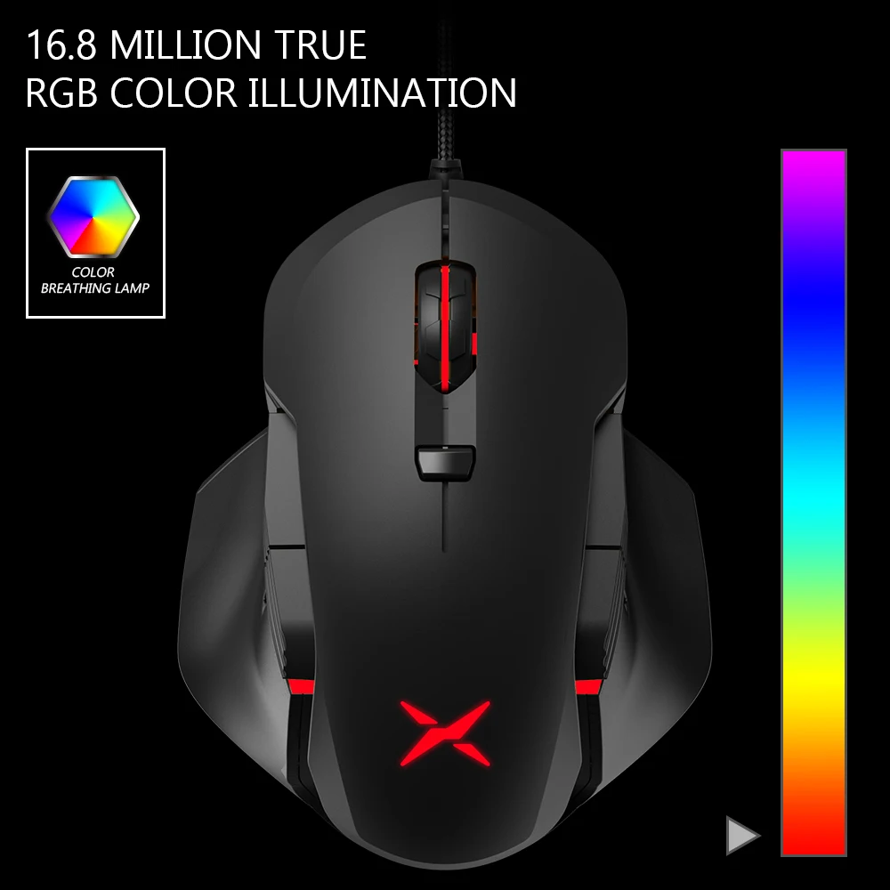 Delux M627S DIY Проводная игровая мышь с боковыми крыльями, 8 кнопок, 5000 dpi, RGB подсветка, оптическая левая и правая мышь для пользователя ПК