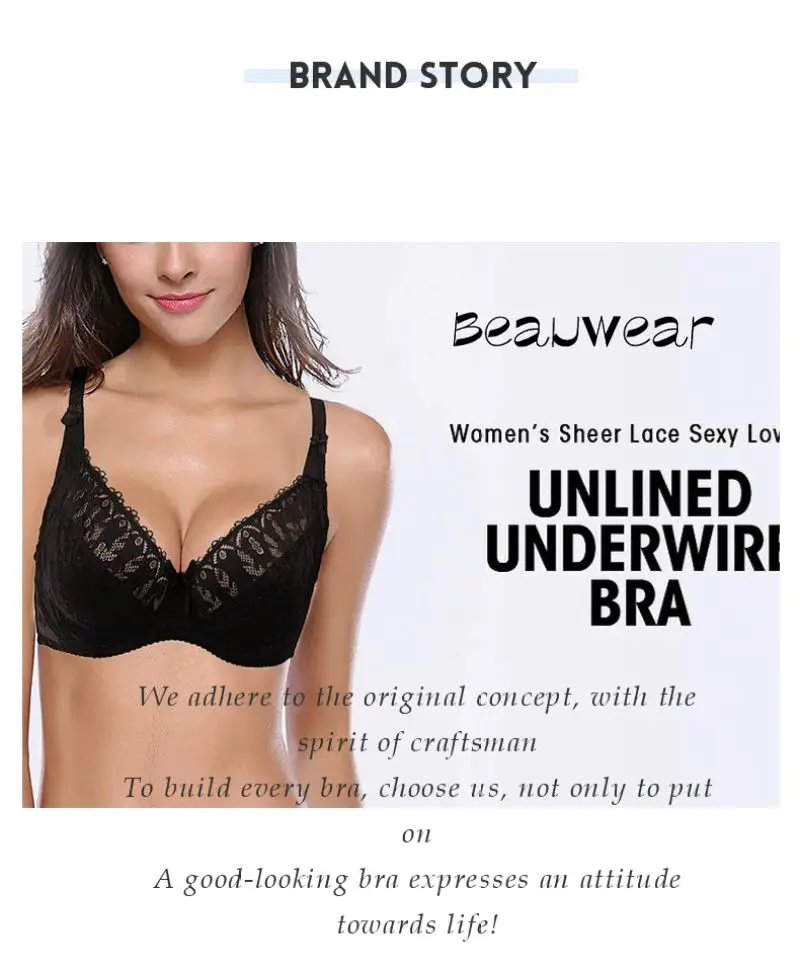 Beauwear размера плюс 36-52 большая чашка DD DDD E F чашка Бюстгальтер Без подкладки женское нижнее белье с полным покрытием на косточках поддерживающий Bh
