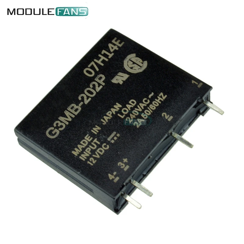 5 шт. Φ PCB SSR в 12VDC AC 2A Out 240V твердотельное реле модуль S|relay module|ssr acssr 2a |