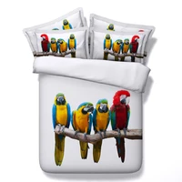 colorful parrot bed linens 3d animal print duvet cover queen twin sizes white bedding sets girls kids 3/4pc full cal super king