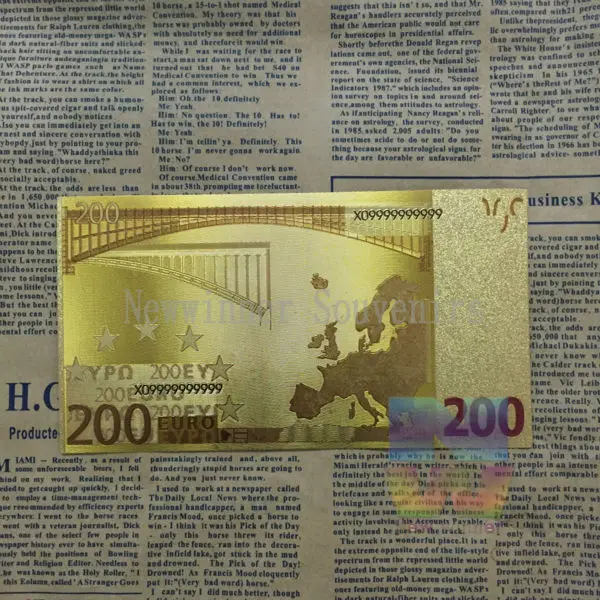10 шт./компл. искусство и коллекционные вещи цвет 24 к золотые банкноты Золотая